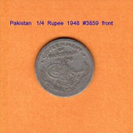 PAKISTAN    1/4  RUPEE  1948   (KM # 5) - Pakistan