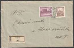 BuM0863 - Böhmen Und Mähren (1940) Wolenitz - Volenice (R-letter) Tariff: 4,20K (stamp: City Brno, City Zlin) - Storia Postale