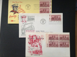 US, 1950 FDCs (x3) - Honoring The Railroad Engineers Of America - 1941-1950