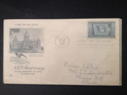 US 1946 FDC - 100th Anniversary Of The Admission Of Iowa To Statehood - 1941-1950
