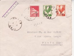 ALGERIE - LETTRE AFFRANCHIE TIMBRES N° 173-219-220- CAD PEU COURANT ADRAR -ORAN - Storia Postale