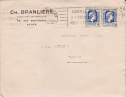 ALGERIE - LETTRE AFFRANCHIE TIMBRES N° 214 PAIRE CAD ALGER 1946 - Altri & Non Classificati