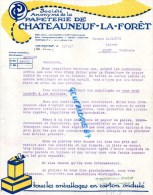 87 - CHATEAUNEUF LA FORET - BELLE FACTURE PAPETERIE A MAISON LAJAUNIE LAINES A EYMET- CARTONNERIE-1927 - Imprenta & Papelería