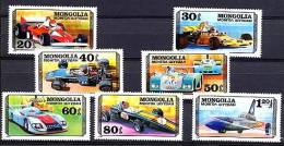 MONGOLIE 1978, AUTOMOBILES DE COURSE, 7 Valeurs, Neufs. R516 - Automovilismo