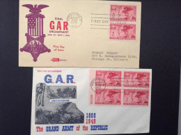 US, 1949 FDCs (x2) - Final GAR Encampment - 1941-1950