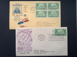 US, 1950 FDCs (x2) - 75th Anniversary, American Bankers Association 1873-1950 - 1941-1950