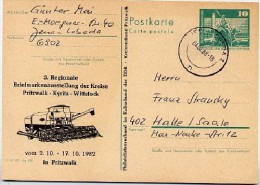 DDR P79-35-82 C205 Postkarte PRIVATER ZUDRUCK Mähdrescher Pritzwalk Gelaufen 1988 - Cartes Postales Privées - Oblitérées