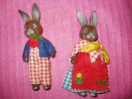 2 Lapins Vintage Fabriqués En Allemagne, Estampillés - Autres & Non Classés