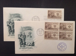 US, 1950 FDCs (x2) - Boy Scouts Of America-40th Anniversary Crusade First Day Of Issue - 1941-1950