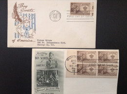 US, 1950 FDCs (x2) - Boy Scouts Of America First Day Of Issue - 1941-1950