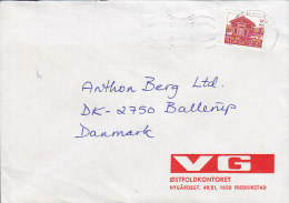 Norway VG Østfoldkontoret FREDERIKSTAD 1983? Cover Brief To Denmark - Covers & Documents