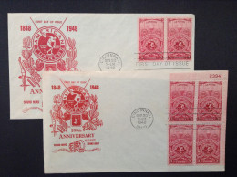 US, 1948 FDCs (x2) - 100th Anniversary American Turners - 1941-1950