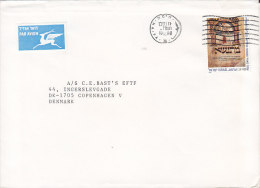 Israel Airmail Par Avion Label HAIFA 1986 Cover Brief To Denmark - Airmail