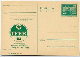 DDR P79-1-83 C215 Postkarte PRIVATER ZUDRUCK Esperanto-Messetreffen Leipzig 1983 - Cartoline Private - Nuovi