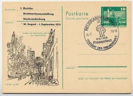 Sost. Pressefest 1978 Auf DDR P79-6-74 C12 Postkarte PRIVATER ZUDRUCK Ausstellung Neubrandenburg - Private Postcards - Used