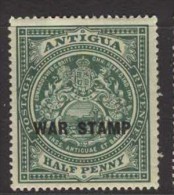 ANTIGUA 1916 1/2d War Stamp Black Overprint SG 52 HM CH13 - 1858-1960 Kronenkolonie