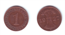 Germany 1 Reichsfennig 1927 D - 1 Rentenpfennig & 1 Reichspfennig