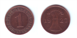 Germany 1 Reichsfennig 1927 F - 1 Renten- & 1 Reichspfennig