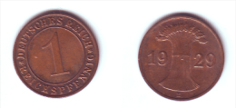 Germany 1 Reichsfennig 1929 E - 1 Renten- & 1 Reichspfennig