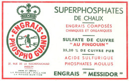 Buvard Agriculture SUPERPHOSPHATE DE CHAUX Engrais MESSIDOR - Agriculture