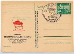 DDR P79-9c-77 C44-c Postkarte PRIVATER ZUDRUCK Panzerdenkmal Kleinmachnow Sost. 1977 - Privé Postkaarten - Gebruikt