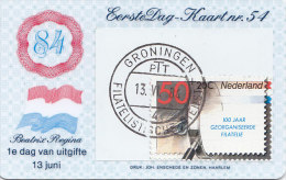 Niederlande 1253 Auf Plastikkarte Mit Ersttagsstempel, Ersttagskarte Nr. 54, 1984 - Briefe U. Dokumente