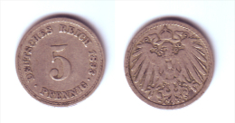 Germany 5 Pfennig 1893 A - 5 Pfennig