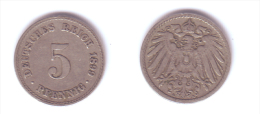 Germany 5 Pfennig 1899 A - 5 Pfennig