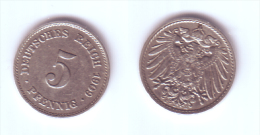 Germany 5 Pfennig 1909 E - 5 Pfennig