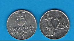 ESLOVAQUIA -  2 Koruna 1993  KM13 - Slovakia