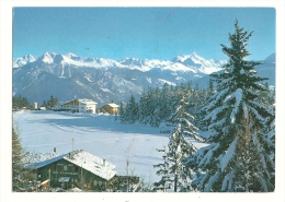 Cp, Suisse, Crans-Montana, Le Lac Grenon Et Les Alpes, A Droite, Le Weisshorn, Voyagée 1985 - Crans-Montana