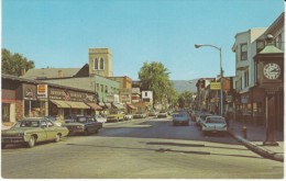 Bennington VT Vermont, Main Business District Street Scene, Bookshop Sign, Auto, C1960s Vintage Postcard - Bennington