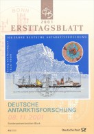 BRD / First Day Sheet (2001/49) 53111 Bonn: 100 Years German Antarctic Research; Georg Von Neumayer (1826-1909) - Forschungsprogramme