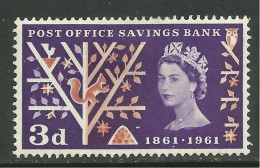 GB 1961 QE2 3d Violet Post Office Savings MM SG 624a.....( L647 ) - Unused Stamps