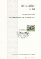 BRD / First Day Sheet (1976/08) 5300 Bonn 1: Wuppertal Suspension Railway, 75 Years (1901-1976) - Strassenbahnen