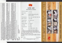 INDIA, 2011, Legendary Heroines Of India, Set 6 V, Issued During Indipex -2011,  Folder - Briefe U. Dokumente
