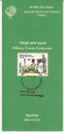 Stamped Information On Military Farms Centenary, Farm Animal Cow, Milk Can, Defence, Vegetable. Cattle Fed,  India 1989 - Vaches