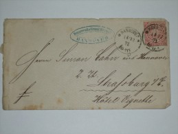 GERMANY NORTH GERMAN CONFEDERATION 1871 COVER HANNOVER TO STRASSBURG - North German Conf.