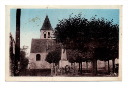 Les Clayes Sous Bois Vue Couleur De L'eglise La Place Et Du Monument Aux Morts Ecrite En 1949 - Les Clayes Sous Bois