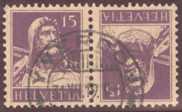 Schweiz Kehrdruck Zu#K9 Gestempelt Yverdon 1919-07-31 - Tête-bêche
