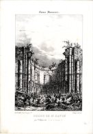 LITHOGRAPHIE  -  GUIENNE MONUMENTALE  - EGLISE DE ST SAVIN PRES VILLEFRANCHE -  47 - Lithographies