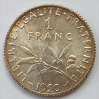 1 Franc Semeuse 1920 , Belle Qualité - H. 1 Franc