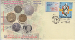India 2007 Mahatma Gandhi, Ghandi Coin Studded Label Cover # 62461 - Mahatma Gandhi