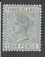 Turks Islands  1882  4d  SG57   MH - Turks & Caicos