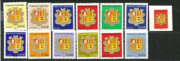 ANDORRE. Nouvelle Série Des Armoiries D'Andorre.  13 T-p Neufs **, Inclus Adhesif. - Unused Stamps