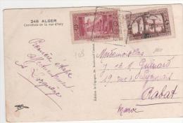 Timbre Yvert N° 108 , 110 Sur Carte De 1937 Pour Le Maroc ,  Plis  D´ Angles - Storia Postale