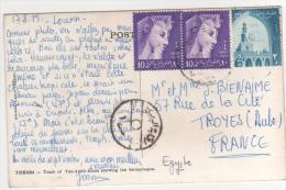 3 Timbres Sur Carte Postale écrite Le 17/8/79 Pour La France , Pli D´angle - Cartas & Documentos