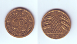 Germany 10 Rentenpfennig 1923 G - 10 Renten- & 10 Reichspfennig