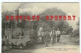 RARE < 87 < CHATEAUNEUF La FORET < Train Au Service Du Transport De La Gare à L'usine - Dos Scanné - Chateauneuf La Foret