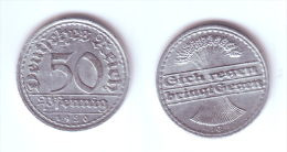 Germany 50 Pfennig 1920 E - 50 Rentenpfennig & 50 Reichspfennig